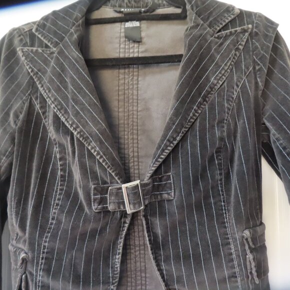 3 pieces:  Black n white flare pants, crop jacket, shirred LS shirt, size 4 or S - Picture 7 of 15